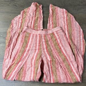 DREW Anthropologie Whitney Lightweight Lagenlook Linen Tulip split Pants sz XS